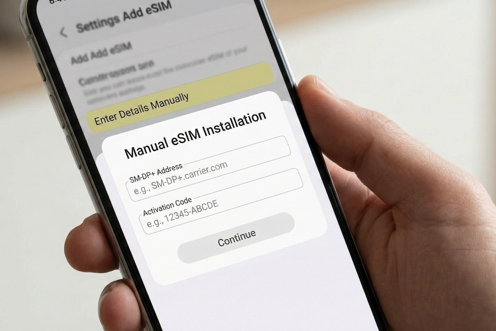 manual esim activation